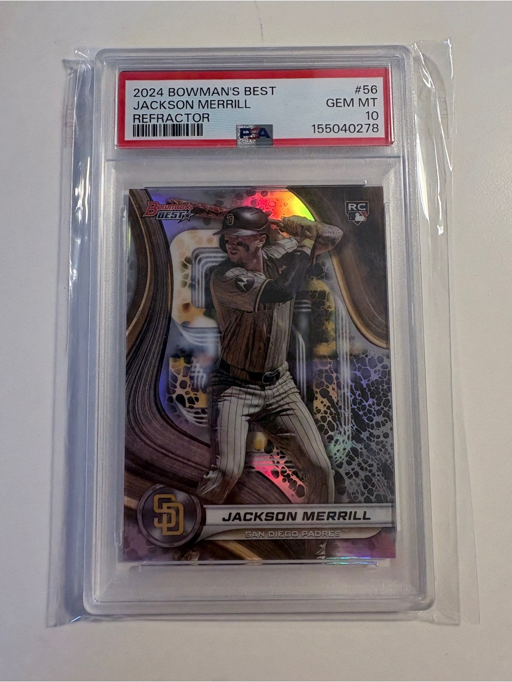 Jackson Merrill 2024 Bowman's Best #56 Refractor Rookie RC PSA 10 💎